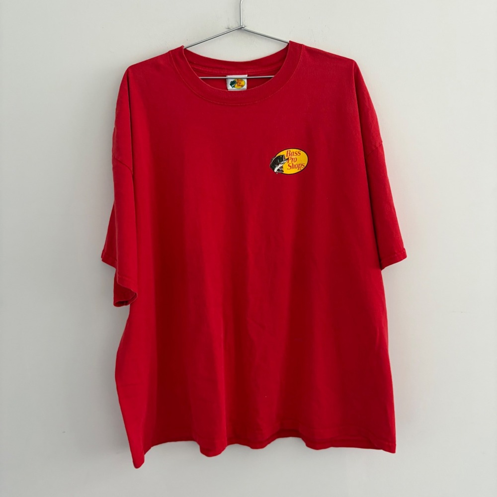 Bass Pro Shops Mens T Shirt Red Graphic Logo Short Sleeve 2XL